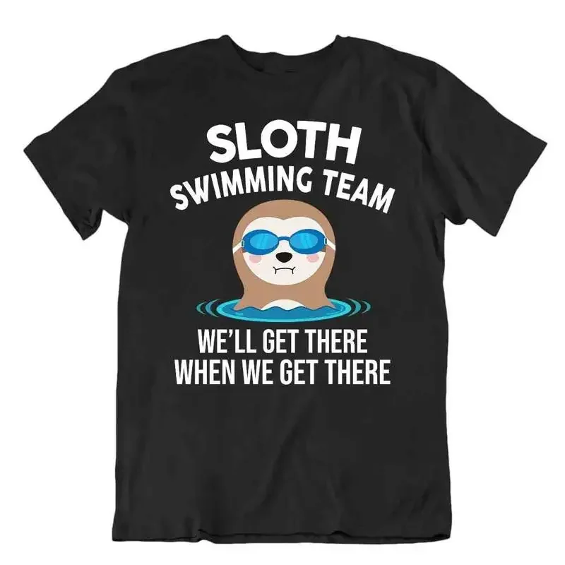 Sloth Swimming Team Tshirt Sporting Hobby Tee Unique Apparel Tee