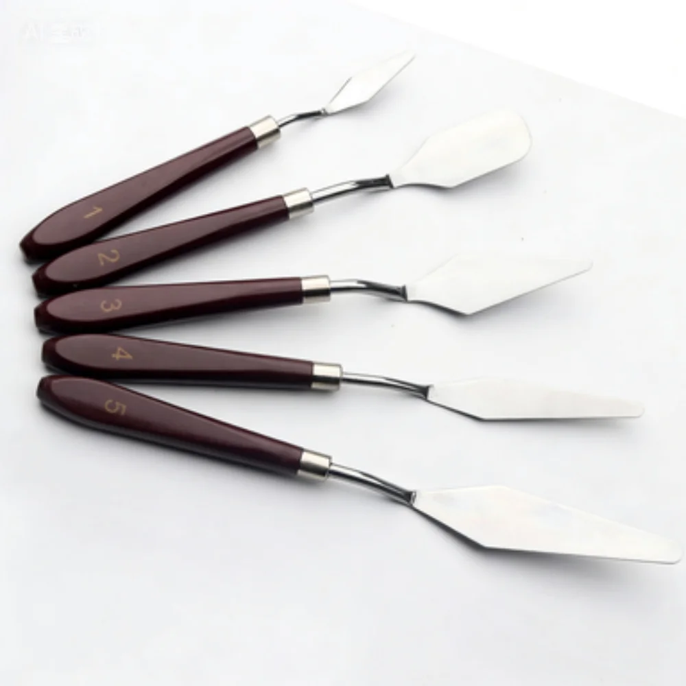 5-Piece Blue Palette Knife Set, Stainless Steel product image