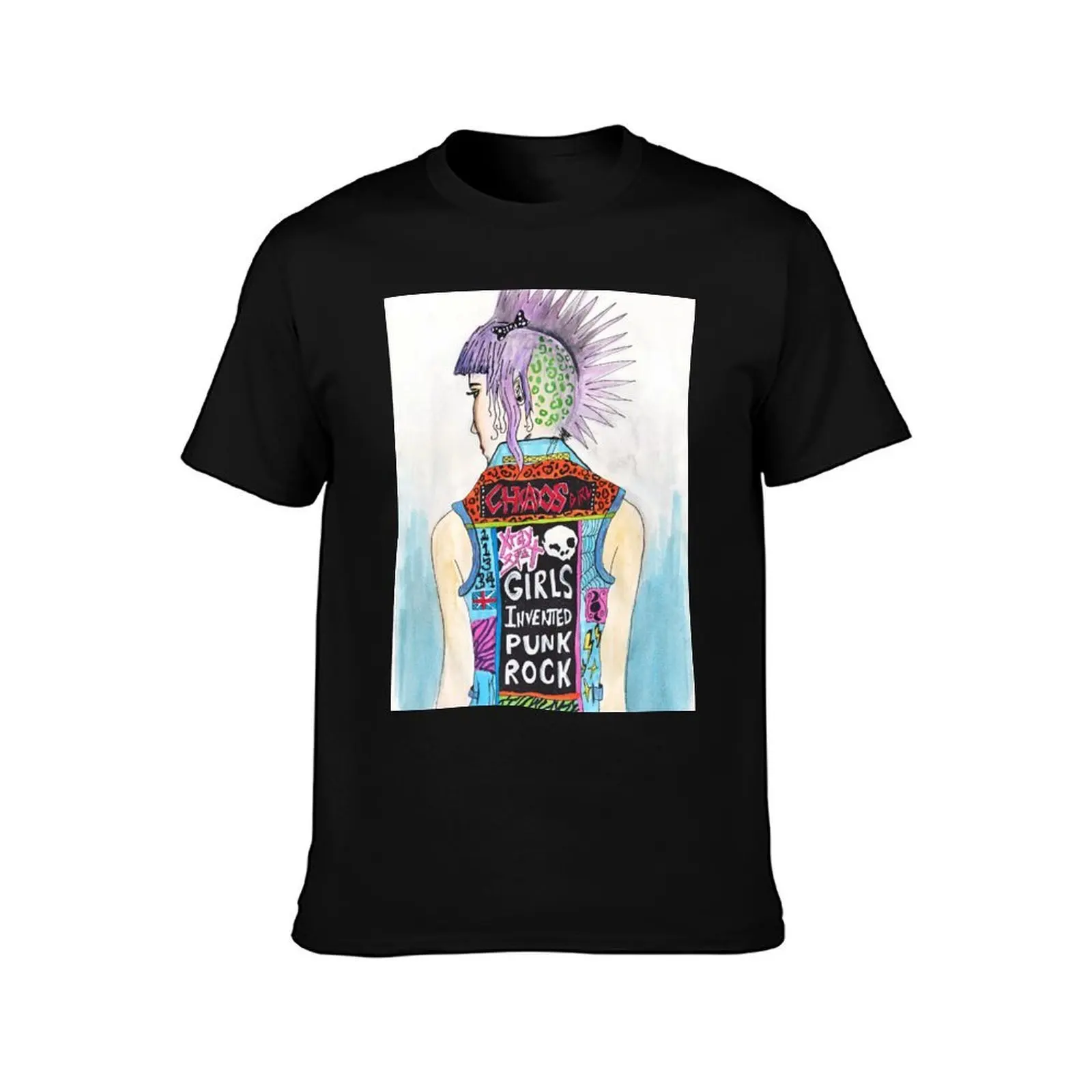 Girls Invented Punk Rock T-Shirt, Summer Casual Cotton Tee, Oversized Streetwear Tops, Vintage Graphic Print, Unisex Men Women