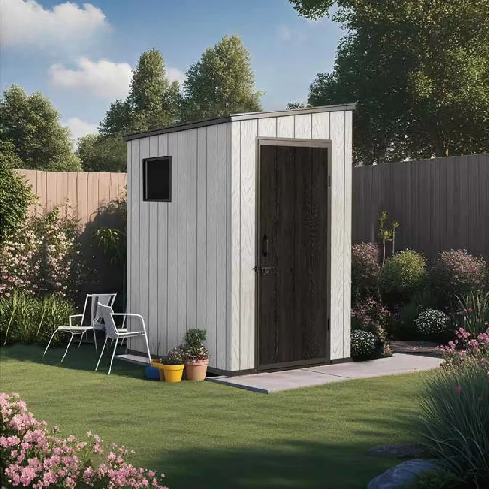 Customize GRANITE Series 4x6ft Apex Storage Shed-15mm Double-Wall PP High-Density Nesting  Level 11 Easily Assembled