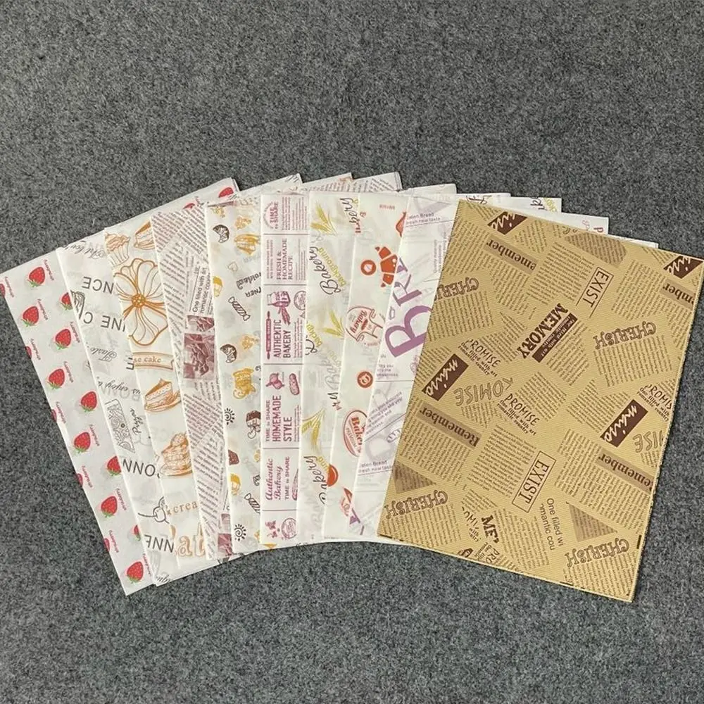 Non-stick Food Wrappers Paper Newspaper Style Wrapping Paper Wax Paper Oil-proof Baking Paper Food Packaging Wrapping Paper