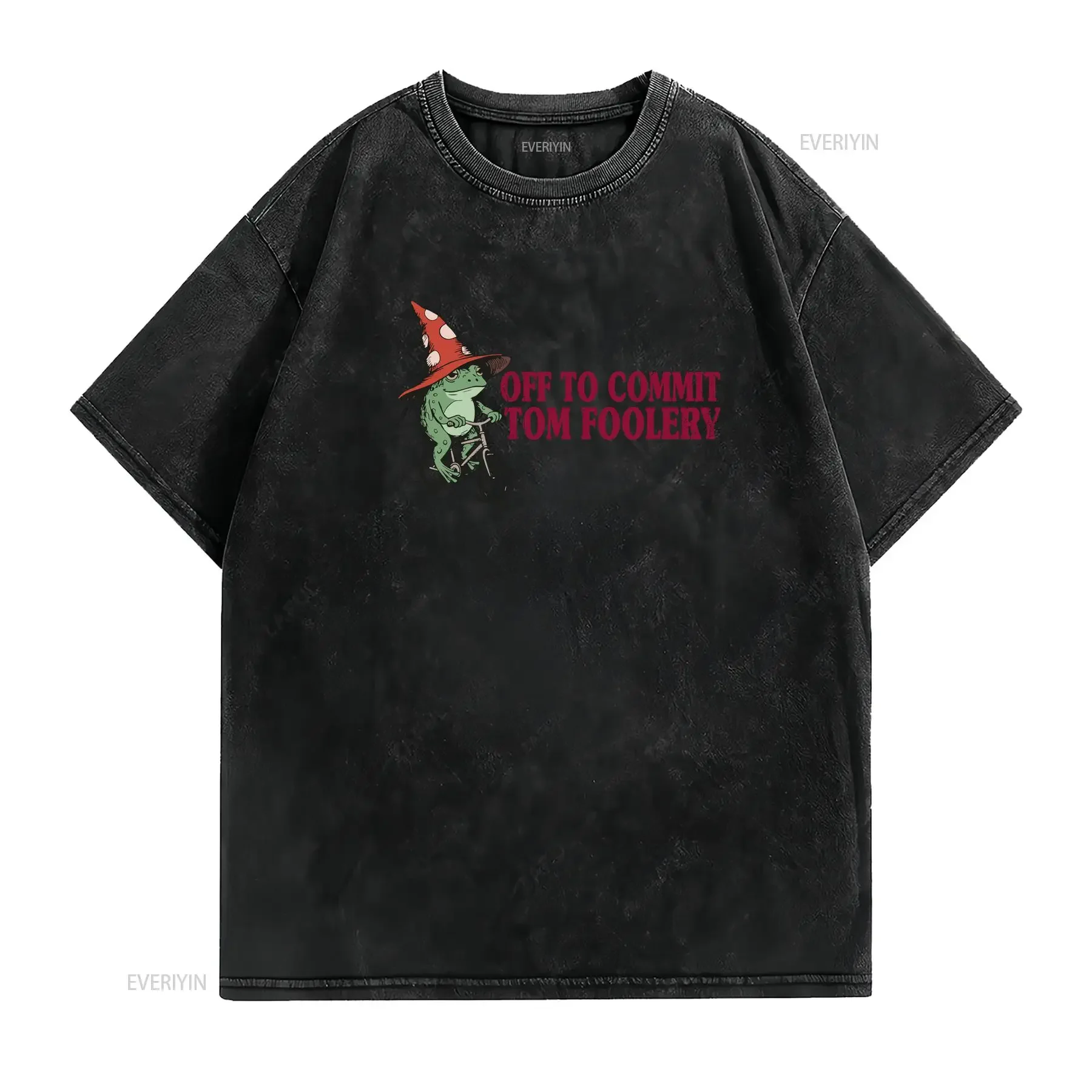 Off to Commit Tom Foolery T Shirt Funny Frog Meme Weirdcore Vintage Retro Humor vintage Washed Stylish Top For Everyday Wear