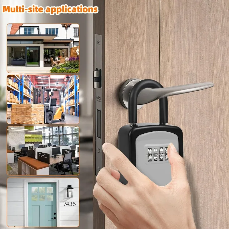 Key Safe Portable Wall Mounted with Removable Lock Box Suitable for Home Garage School Indoor and Outdoor Waterproof Key Cabinet