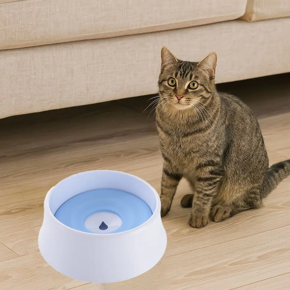 

Large Capacity Floating Dog Water Bowl Non-Wetting Mouth Anti-Splash Dog Drinking Bowl Detachable Spill Proof