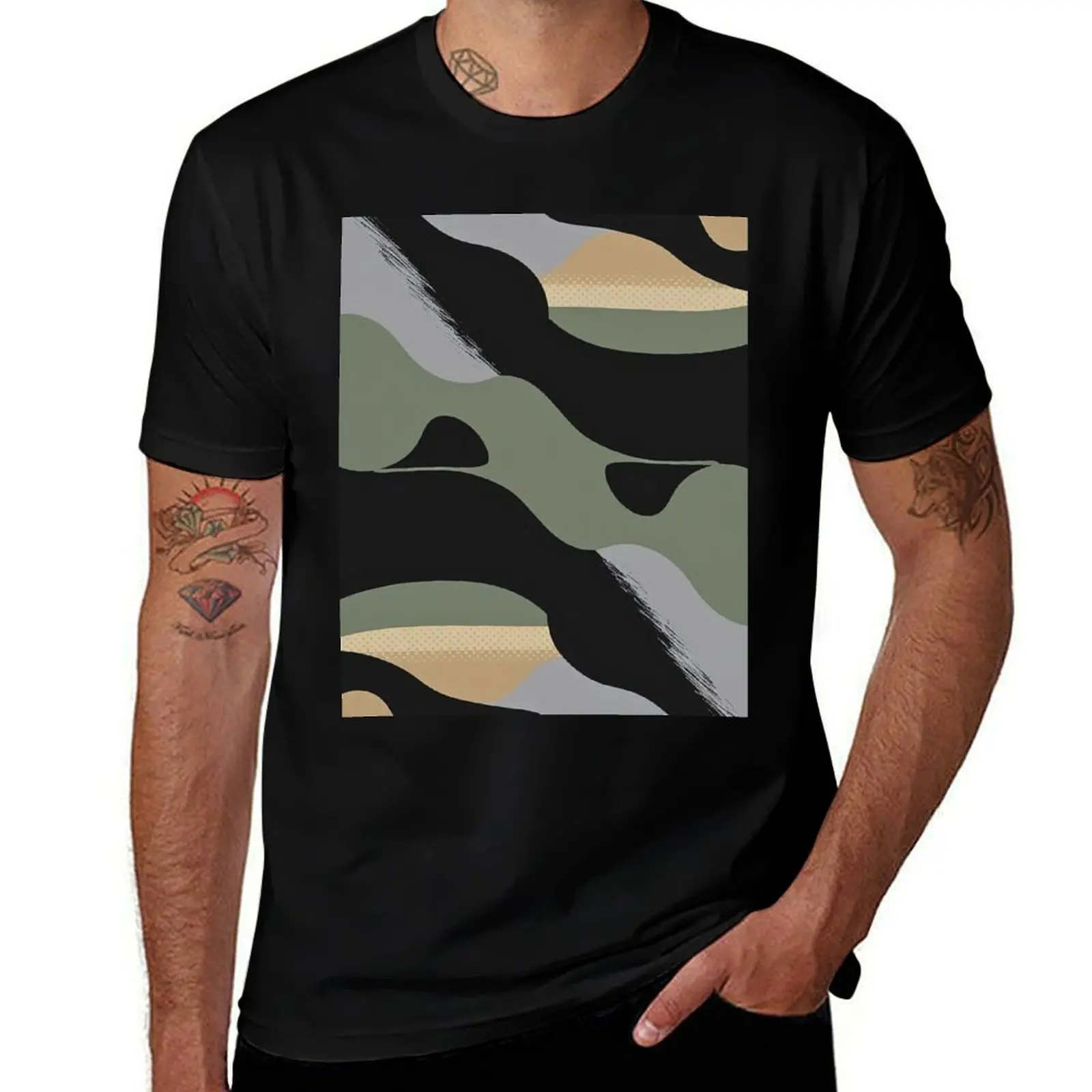 

Structured Tactical Camouflage in Taupe Sage T-Shirt funny meme t-shirts for a boy quick drying plus size men clothing