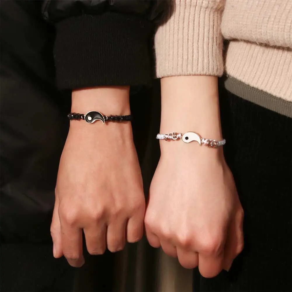 Romantic Friendship BFF Alloy Women Men Hand Rope Friend Bracelet Couples Bracelets Tai Chi