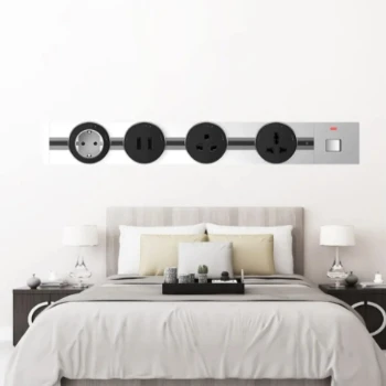 Enchufe de pared inteligente universal para riel montado en la oficina con enchufes y interruptores inteligentes tipo C extraíbles para Reino Unido/EE. UU.