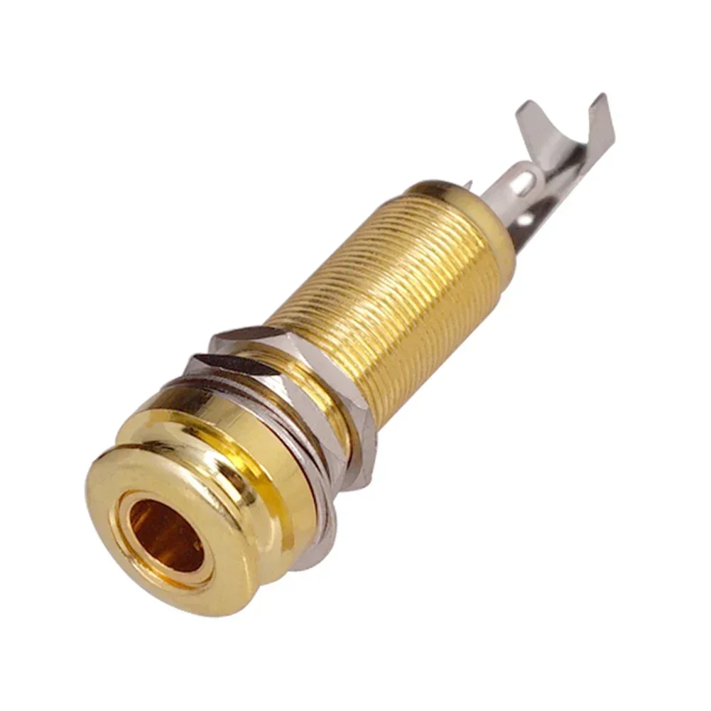 Jack Socket Plug Thread Cylinder Output End Pin, Peças de guitarra elétrica, Mono Output Jacks, 1, 4 Polegada, 6,35mm