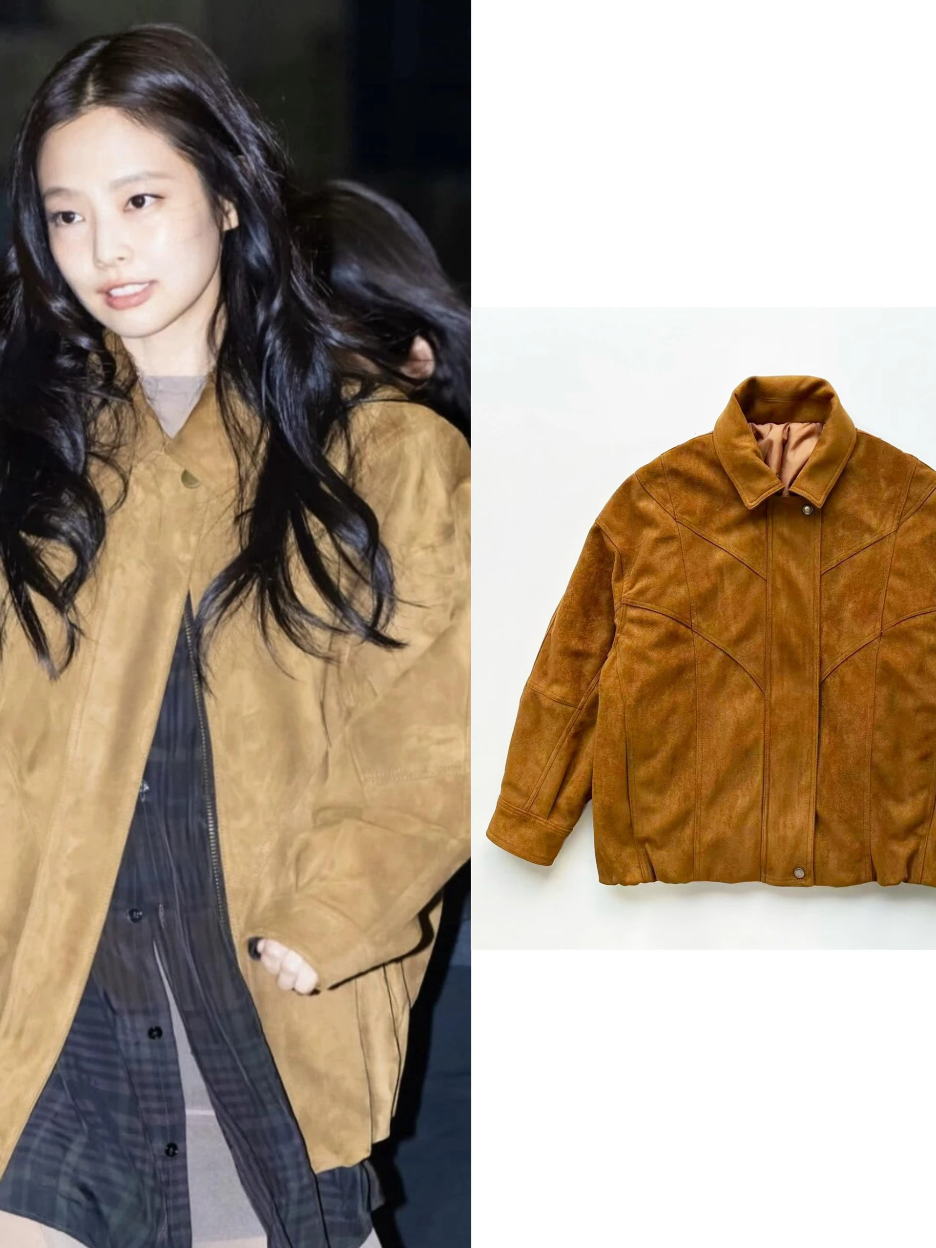 

Замшевое женское пальто в стиле ретро с воротником-молнией и застежкой-молнией, длинное пальто из полиэфирного волокна, винтажное пальто из искусственной кожи