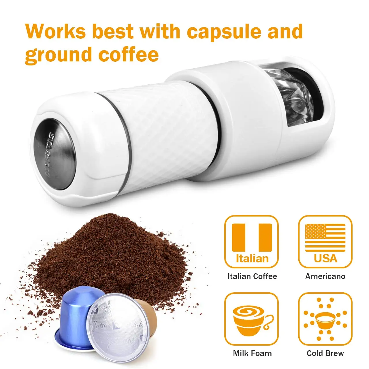 STARESSO SP-200 Manual Espresso Coffee Grinder Portable Camping Capsule Coffee Machine Coffee Maker Spice Pepper Seasoning Mill