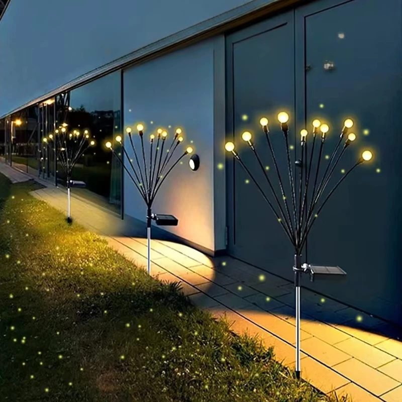 3/6/8/10light Outdoor LED Solar Lights Waterproof Starburst Firefly Lights Lawn Garden Lamp for Path Landscape Decorative Lights