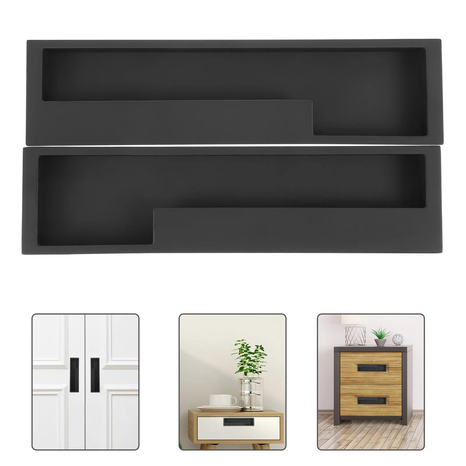 

2Pcs Zinc Alloy Invisible Cabinet Door H les Wardrobe Pull Hardware Simple Design Durable Easy Install Replace Old