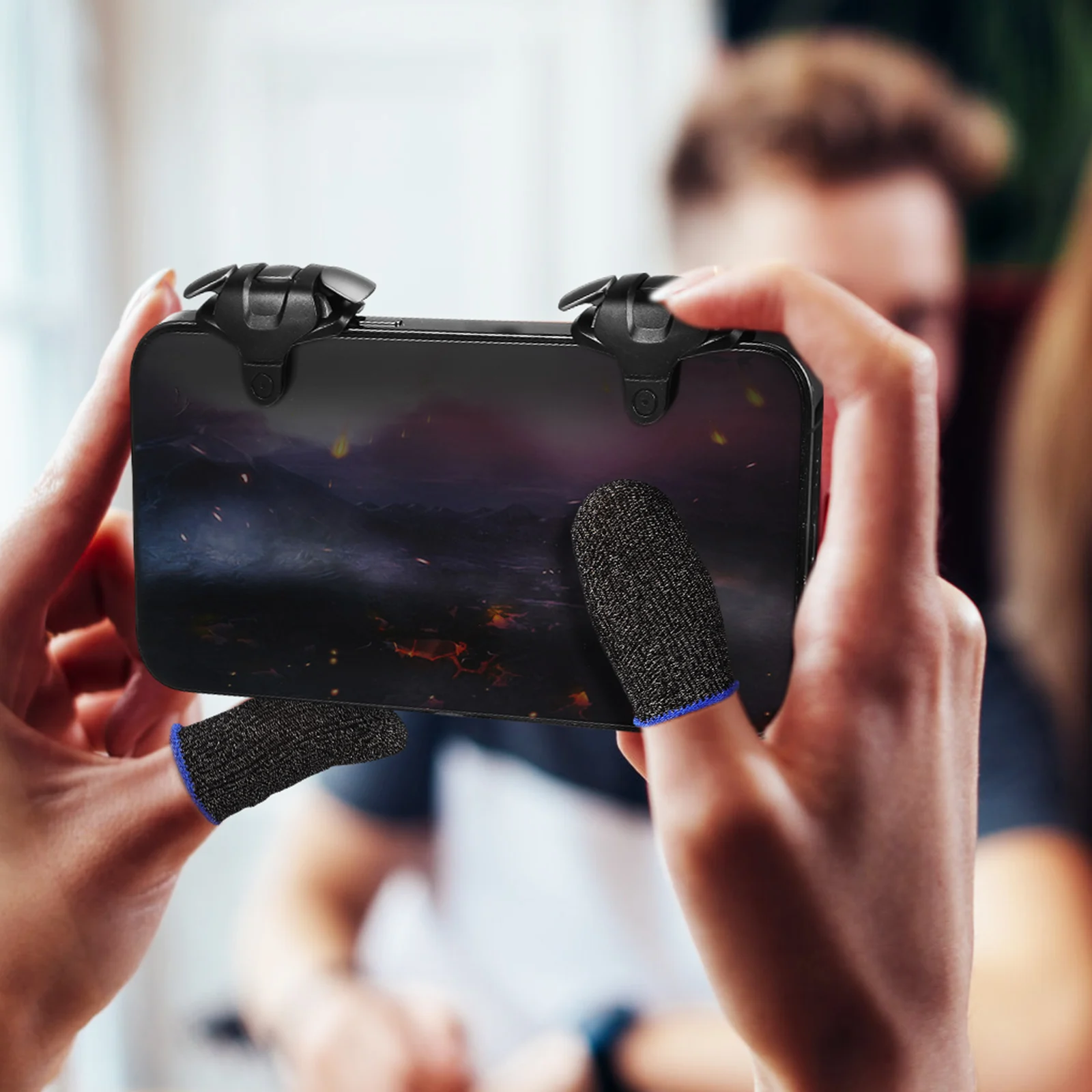 

1 set 3rd Gen Finger Sleeve Mobile Game Trigger Controller Upgraded Chip Ergonomic Design Scratch Proof Clip