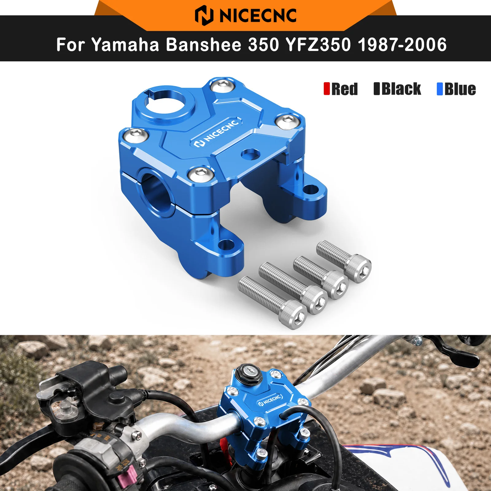 NICECNC For Yamaha Banshee 350 YFZ350 1987-2006 Handlebar Clamp Replaces 1E6-23441-00-00 1.25