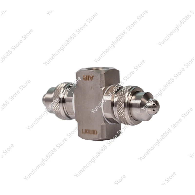 

Stainless Steel Double-head Dust Removal Atomizing Nozzle Two-fluid Gas-water Mixing Nozzle Round Siphon Adjustable Spray Nozzle
