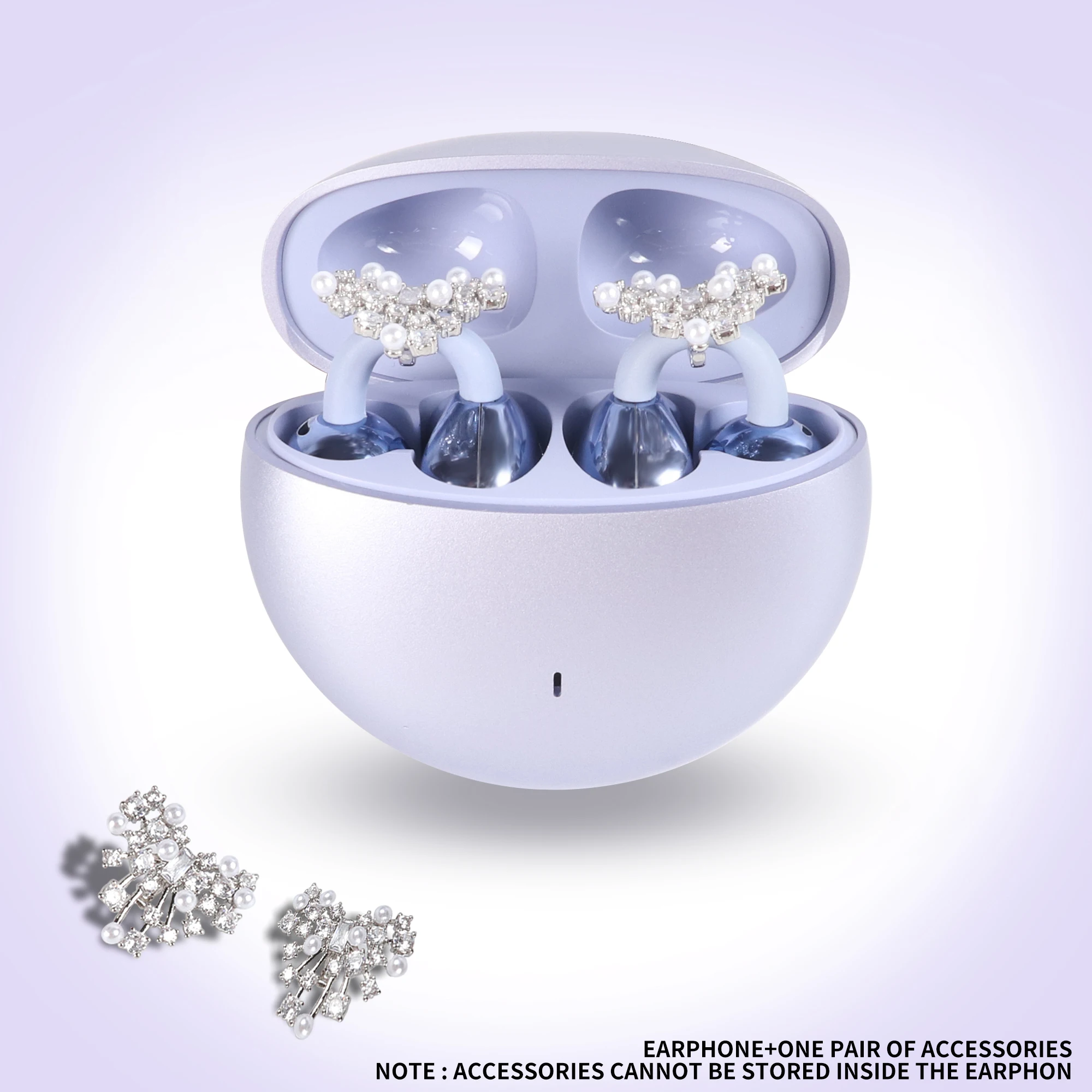 OWS الأذن كليب بلوتوث 5.4 سماعات مع 1 زوج الزركون أقراط مشبكية دعوى IPX4 مقاوم للماء غير في الأذن سماعات لاسلكية حقيقية