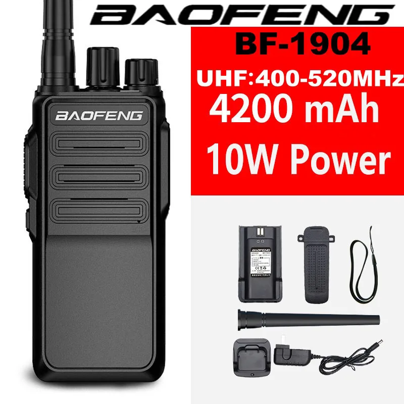 Baofeng BF-1904 Рация USB C Зарядка UHF Высокая мощность Профессиональная двусторонняя радиостанция Портативная CB Радиостанция 16CH Кемпинг Охота