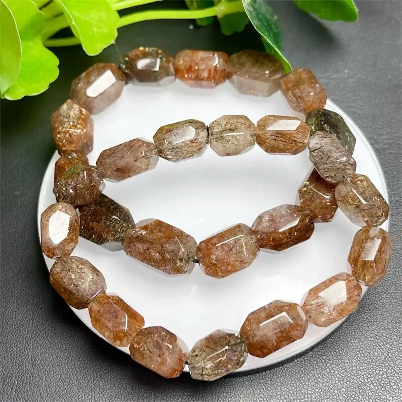 

15MM Natural Black Gold Super Seven Quartz Bracelet Women Reiki Healing Bangles Jewelry For Female Holiday Gift 1PCS