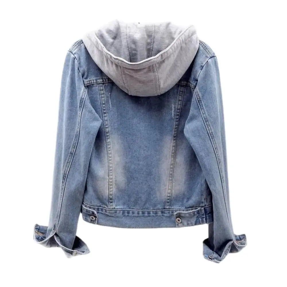 Korean Elasticity Slim Denim Jacket Women Long Sleeve Short Outwear Chaqueta Mujer Spring Vintage Blue Female Coat Woman Clothes