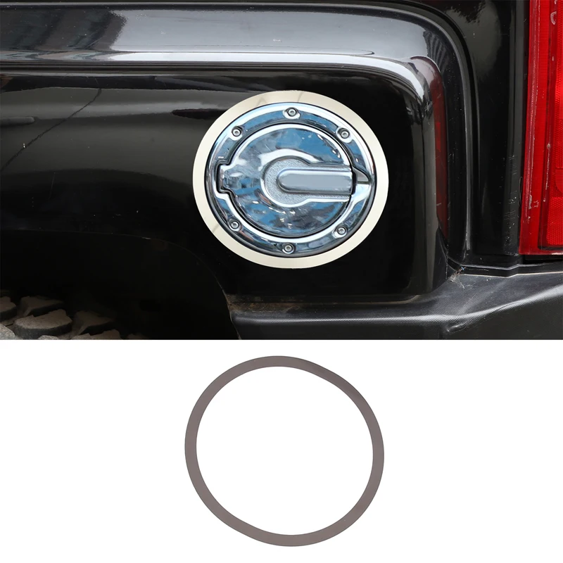 

For Hummer H3 2005-2009 Stainless Steel Bright Car Fuel Tank Cap Decorative Ring Sticker Car Exterior Accessories