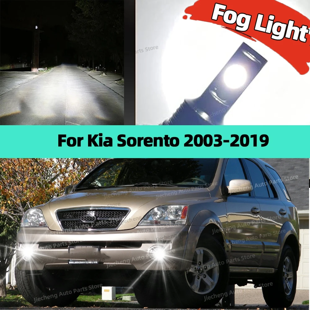 

2Pcs Car LED Front Fog Light Bulbs 6000K White For Kia Sorento 2003-2019 2010 2011 2012 2013 2014 2015 2016 2017 2018