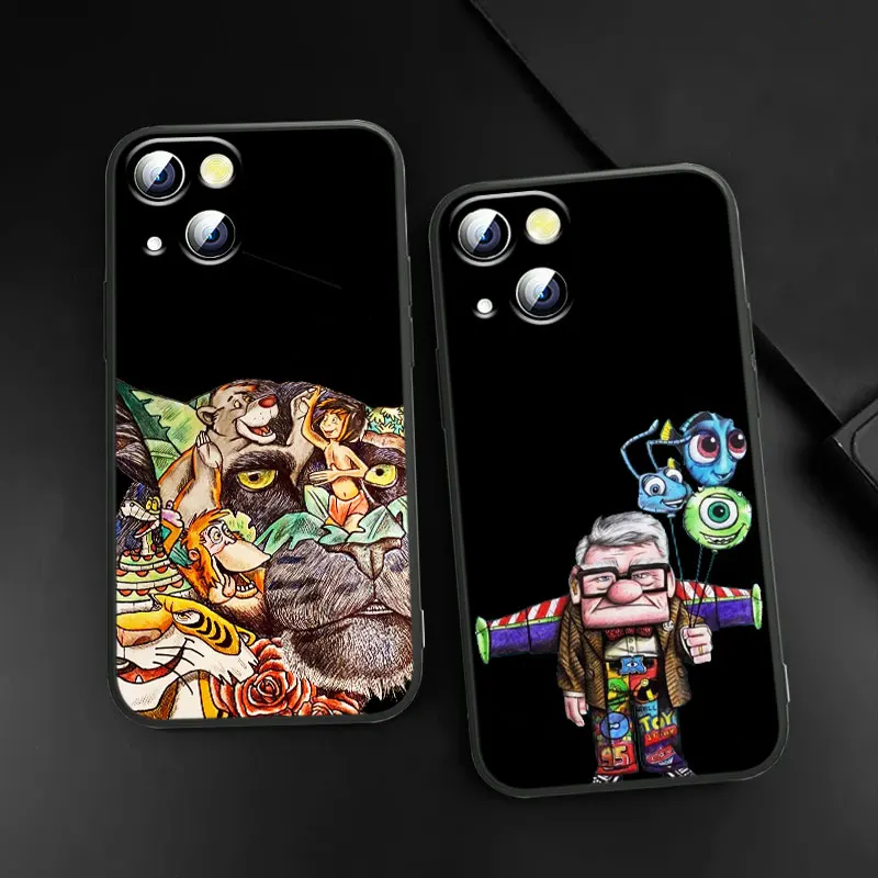 Mickey Tattoo Cartoon For Apple iPhone11 12 13 Pro Mini X XR XS Max 7 8 Plus Black luxury Silicone Soft Phone Case