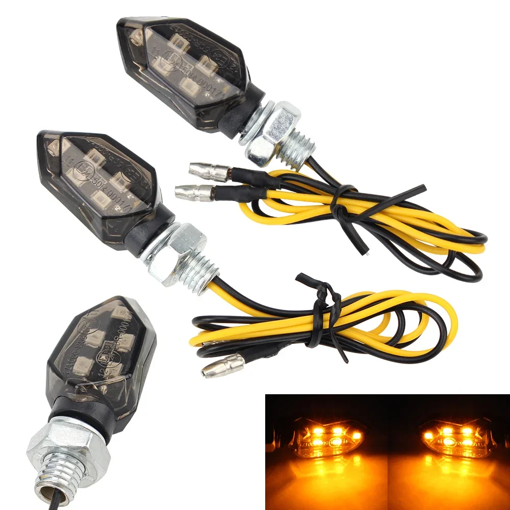 Motorcycle Turn Signals LED Light Mini Indicators Universal Light Super Bright Amber Blinker Lamp