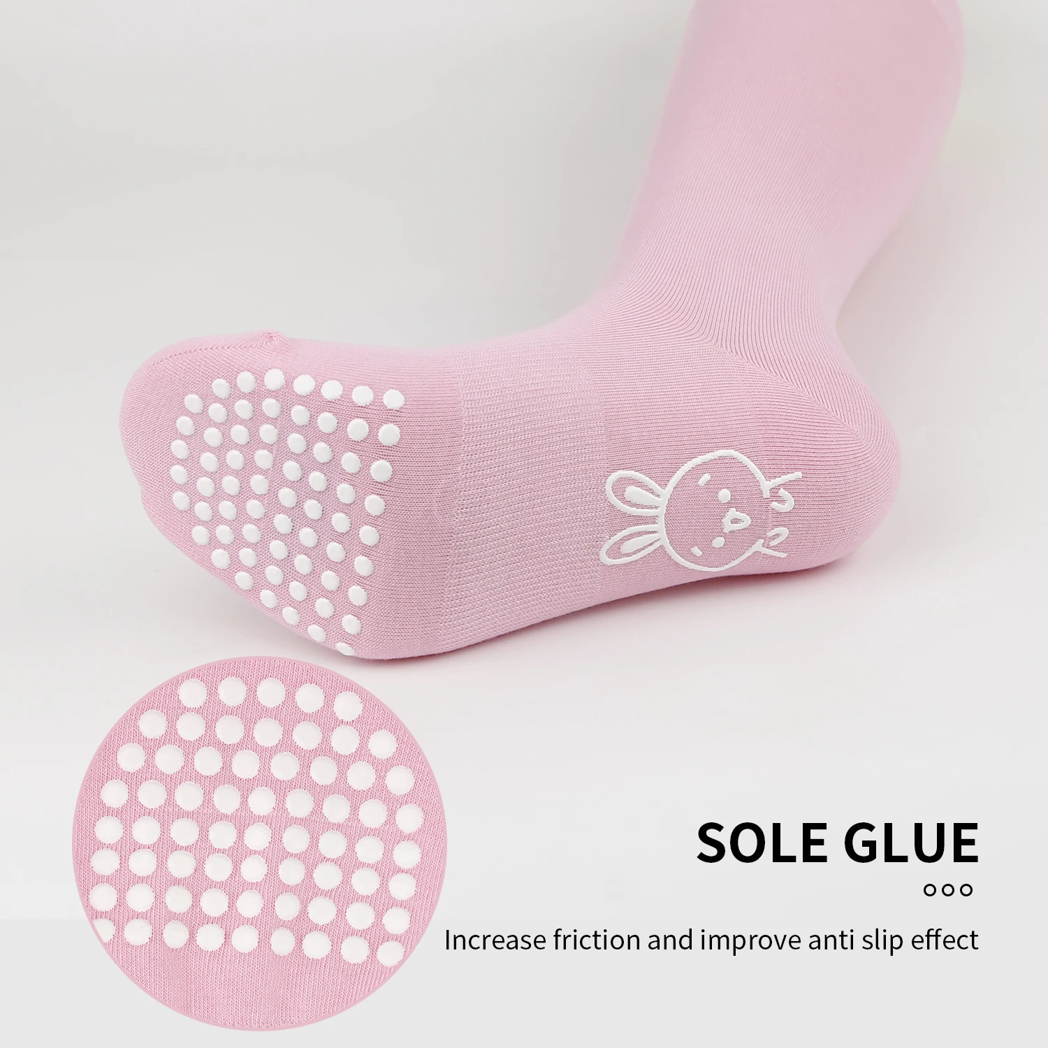 Calcetines de yoga de estilo ballet con cinturón de presión para mujer, medias de tubo alto antideslizantes de silicona 3D, para gimnasio, correr y saltar