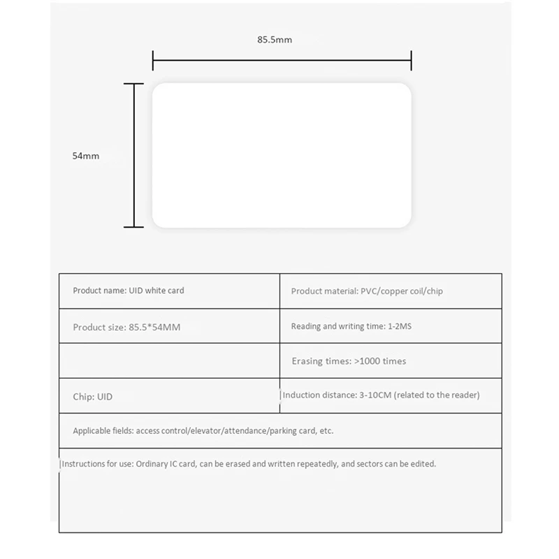 Top Deals 20 Stuks Rfid Nfcsmart Chip Badge Kloon 0 Sector Beschrijfbare Tag Id Toegangscontrole Dunne Kaart 13.56Mhz Herschrijfbare Kopieersleutel