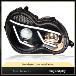 Headlight For Benz W203 C180 C200 C230 C240 C320 2000 2001 2002 2003 2004 2005 2006 Full Upgrade LED Classic Design Head Lights