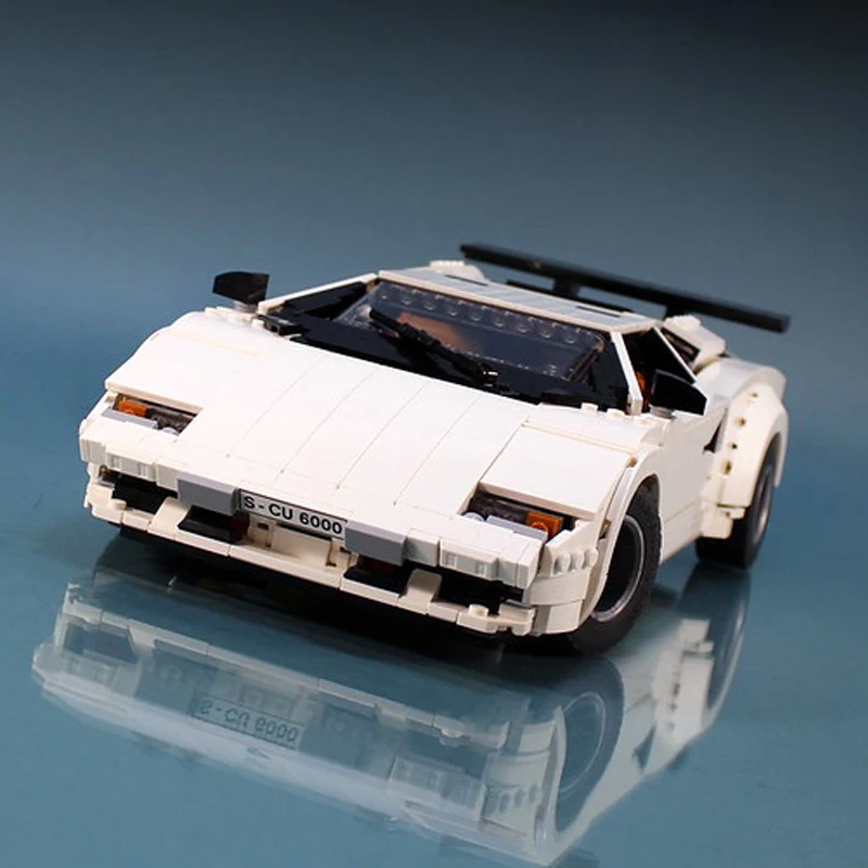 1251Pcs MOC Lamborghiningeds LC5000 Countach Quattrovalvole Building Blocks Vehicle Model Classic Collection Bricks Cars Toys