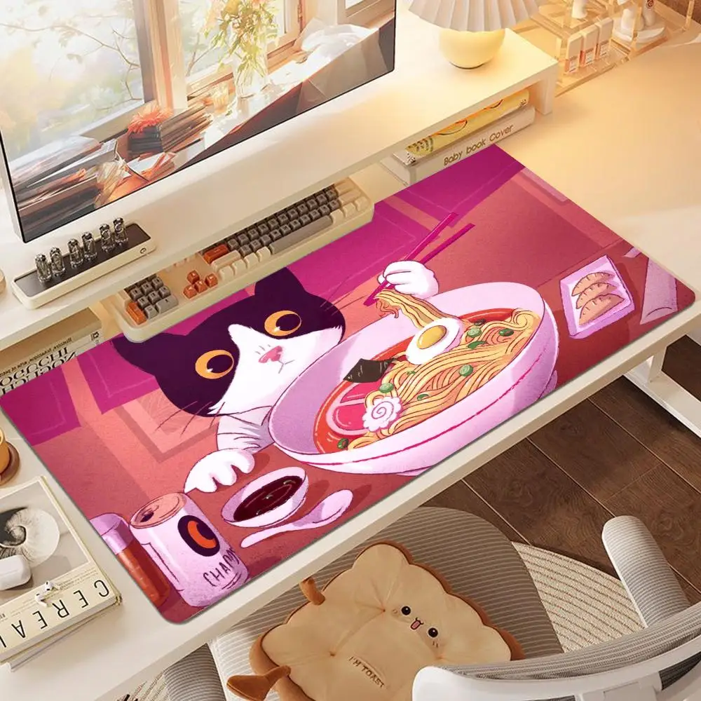 Mouse Pads Game Card Pad For Games Cute Japanese Cat Art Pattern Large Size Office Desktop Bedroom Learning Laptop Pad