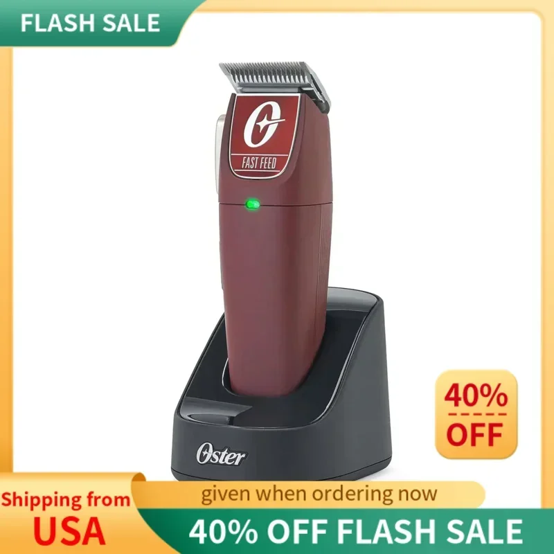 

QWOster Professional Cordless Hair Clippers,Fast Feed for Barbers and Hair Cutting with Detachable Blade,Burgundy