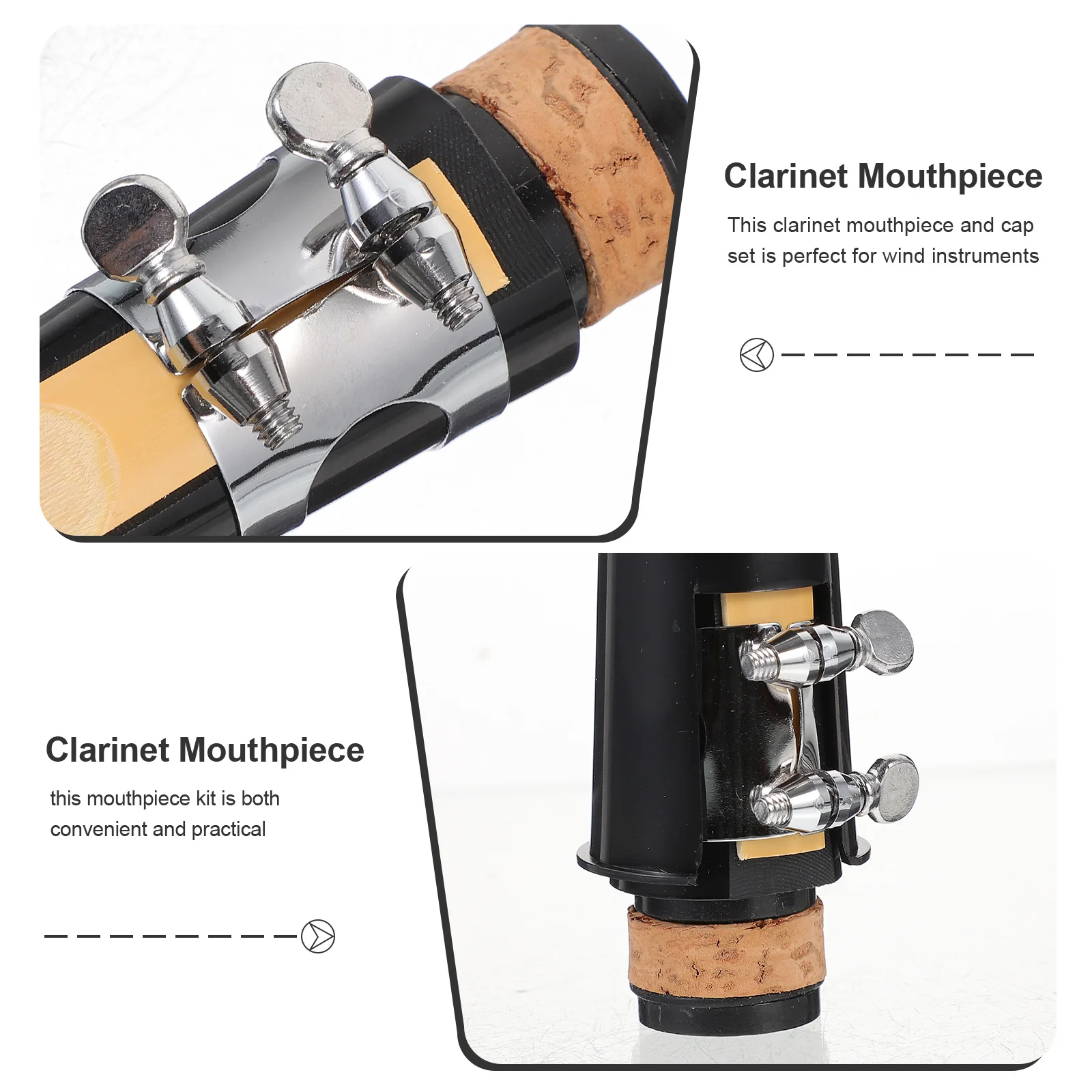 

1Set Clarinet and Cap Set Woodwind Instrument Parts Stylish Durable Plastic Bamboo Metal for Clarinets Clarinet