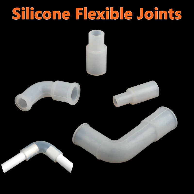 1~5PCS Silicone Flexible Joints Hard Pipe Reducing Direct Elbow Soft Fittings Elastic Right Angle Joints Hose Water Connector