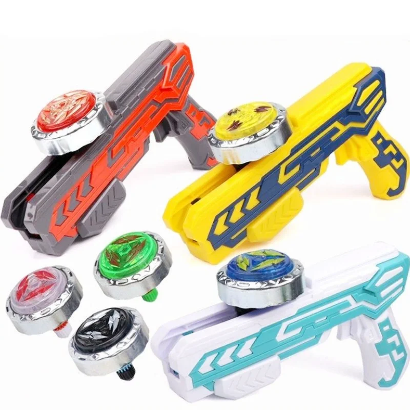 Kids Luminous Rotating Gyro Gun Toys Outdoor Battles Light Rotating Gyro Puzzle Toys for Boys Girls Birthday Christmas Gift