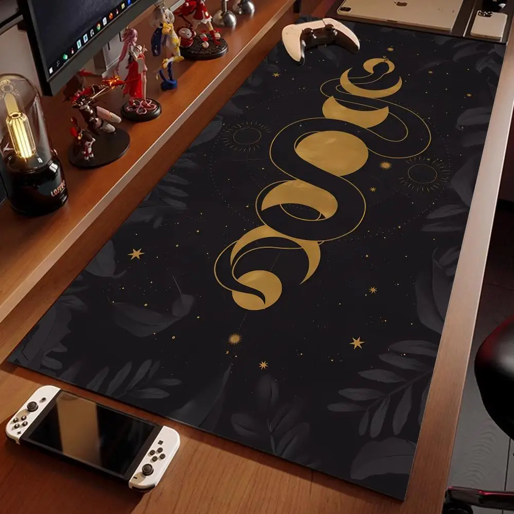Stars and moon Mouse Pad 1200x600 Rubber Mouse Pad 4mm Super Big Large Laptop Gamer Playmat  Edge Lock Mouse Gamer Desk Mat