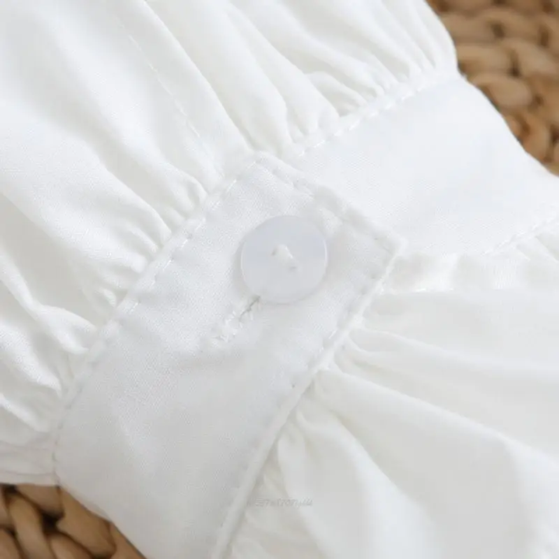 X5XA French Styles Ruffle Lapel Collar Decorative Sleeve Set For Everyday Elegances