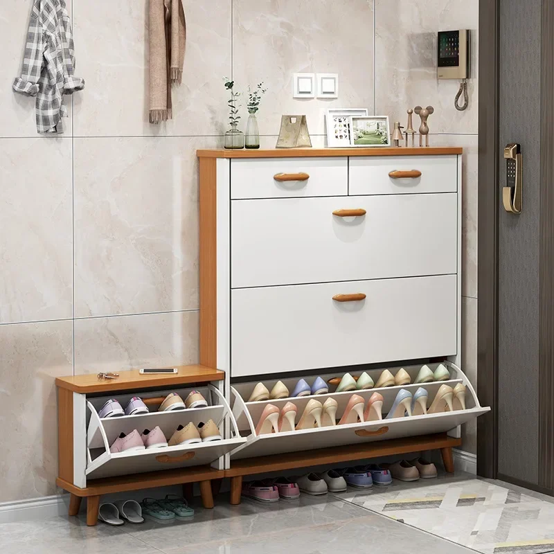 European Shoe Cabinet for Home Non-Slip Feet Thickened Panel Anti-Tip Design Reliable Performance Reinforced Frame Noise Free