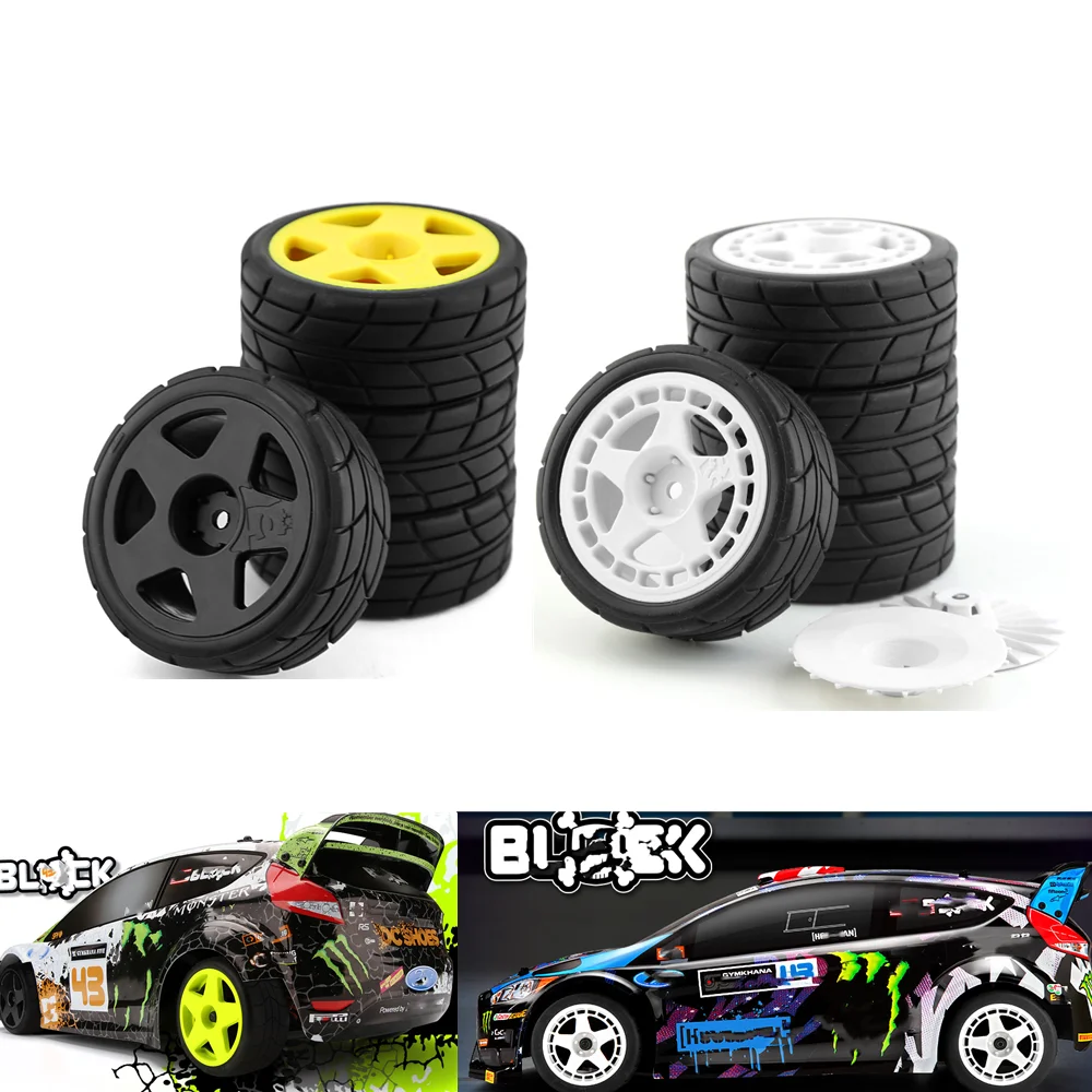 

1/10 RC Rally Racing Plastic Wheel Rim 26mm Rubber Tire For TAMIYA TT02 XV01 HSP HPI KYOSHO WLtoys