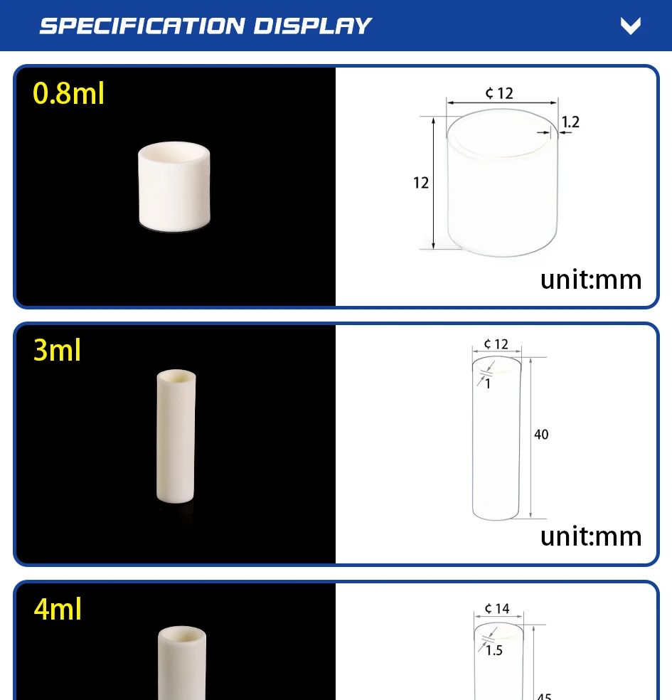 99% Aluminiumoxid Zylindrischer Tiegel Ohne Deckel, Korund Al2O3 Keramiktiegel, Durchmesser ≤30mm, Hochtemperatur-Laborsinter- und Schmelztiegel – Detail 3
