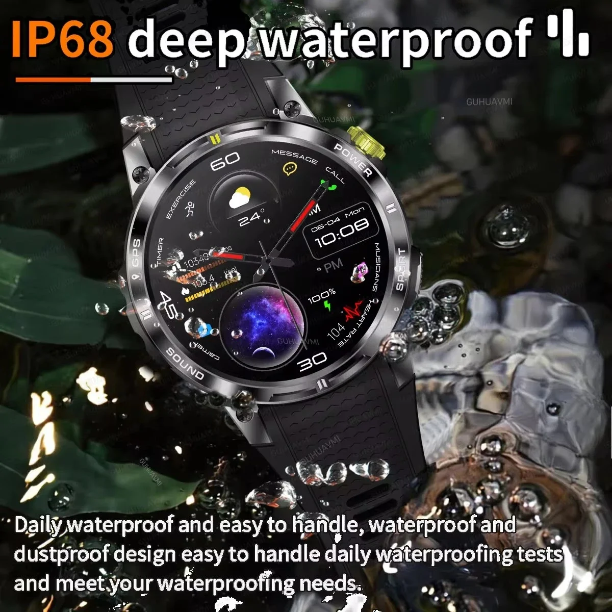 2025Nowe wojskowe profesjonalne zegarki GPS Smart Watch dla mężczyzn 1,5-calowy ekran HD Wodoodporna bransoletka BT Call Smartwatch dla Android IOS