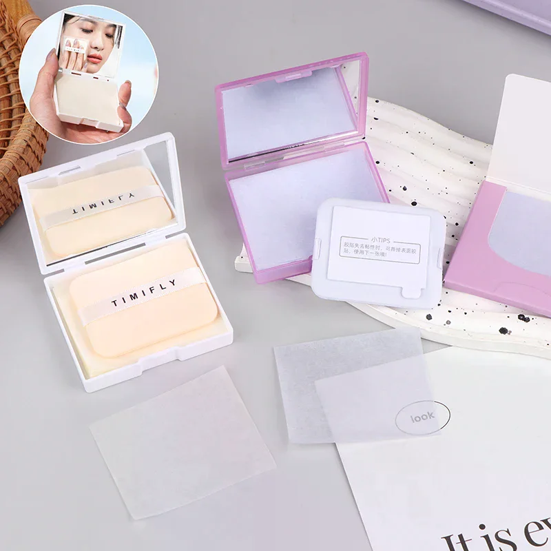 Tools Oil absorbing Oil Blotting Sheets With Makeup Puff 100pcs Matting Face Wipes Control Paper Cleaning Skin Care