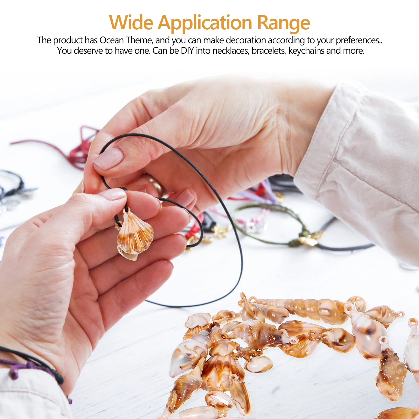 

1 Bag Of Scallop Pendant Charms Acrylic Ocean Theme Diy Jewelry Making Accessories Handcraft Supply Shell Hanging Pendants