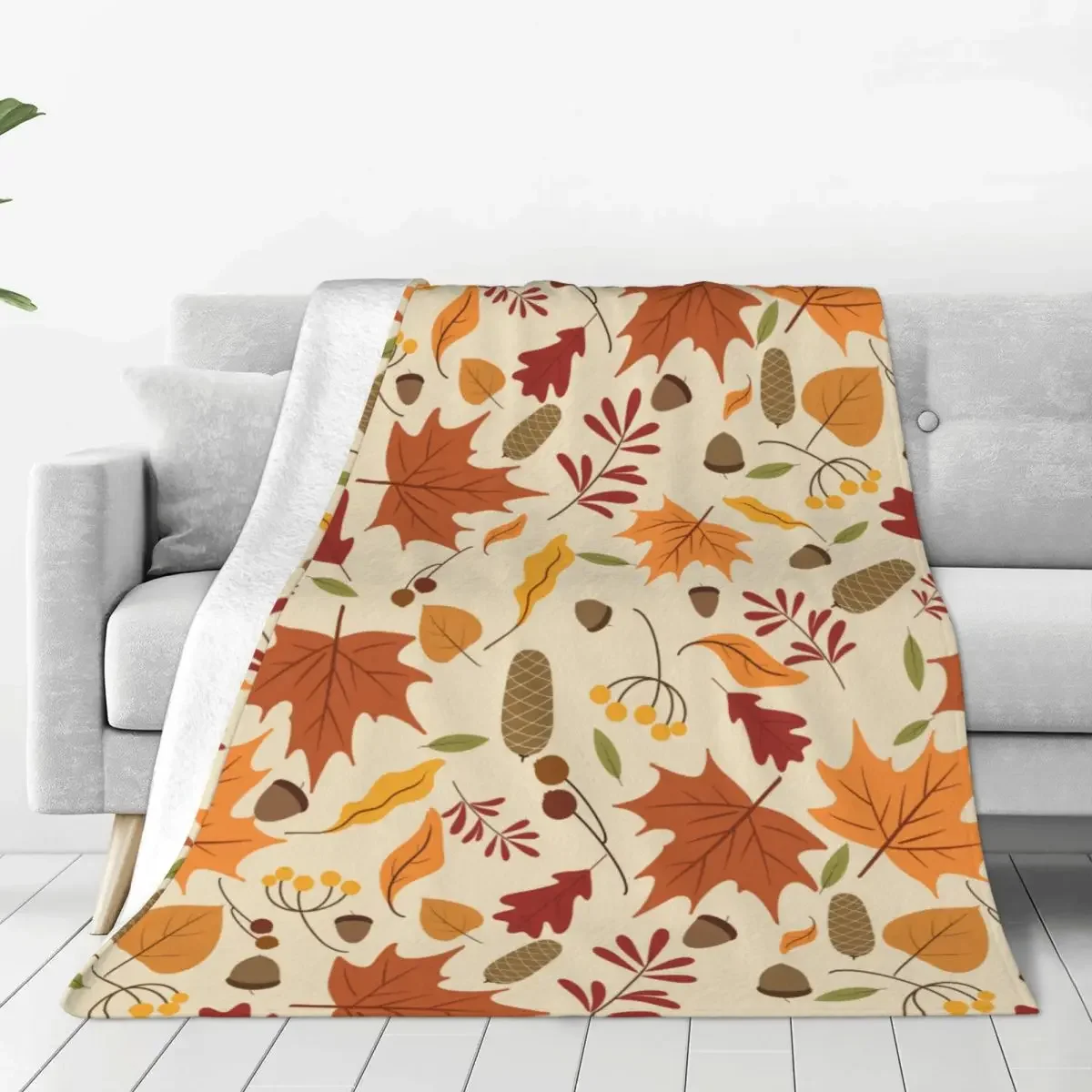 

Autumn Flannel Throw Blanket Leaves,autumn leaves,autumn Blanket for Home Car Warm Bedroom Quilt