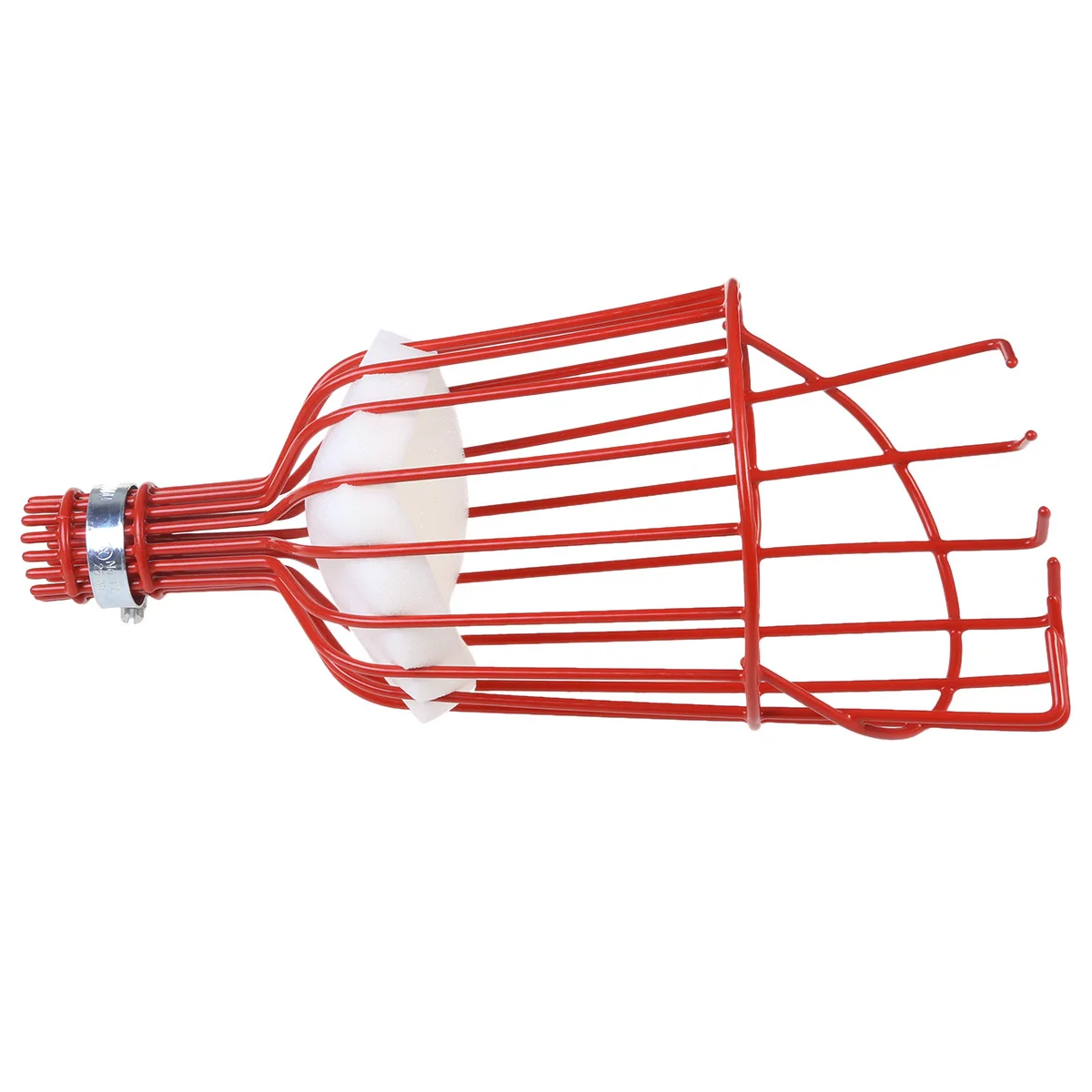 Fruit Picker Basket Red Plastic-Coated Iron For Harvesting Oranges Peaches Pears At Height Fruit Harvester Garden