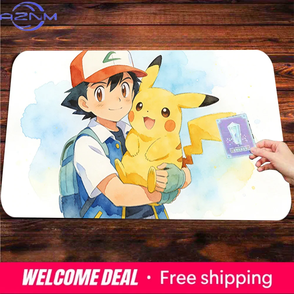 

Pokemon Ash & Pikachu Watercolor Style Gaming Mouse Pad Non-Slip Desk Mat