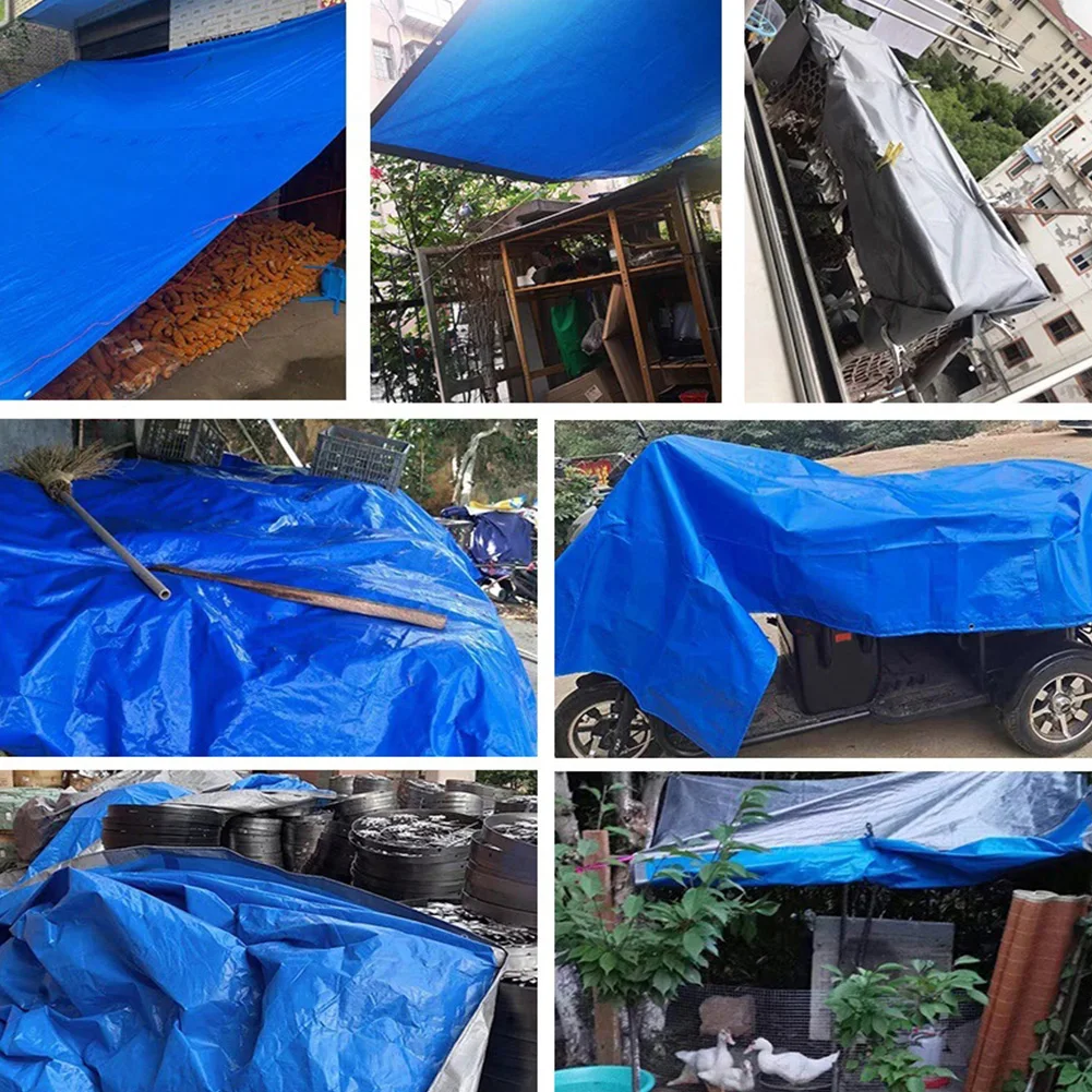 2x2/3/4M UV Resistant Tarp Waterproof All Purpose Tarp Multi Purpose Thick Tarp Cover for Camping Patio Boat Roof Tent RV Car