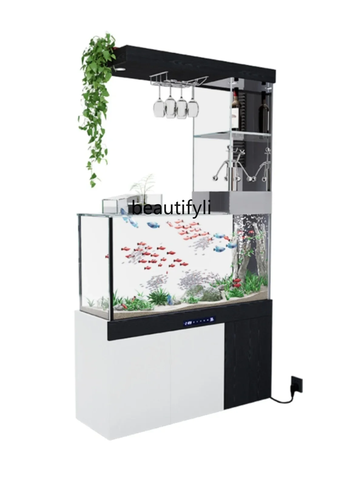 

Fish Tank Living Room Small Glass Cylinder Ecological Bottom Filter Ancient Household Custom Self-Circulation Aquarium