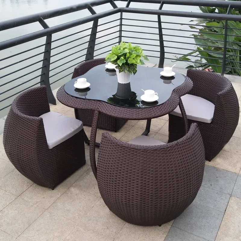 Courtyard Outdoor Outdoor Balcony Rattan Villa Garden Waterproof and Sun Protection Leisure Simple Rattan Chair